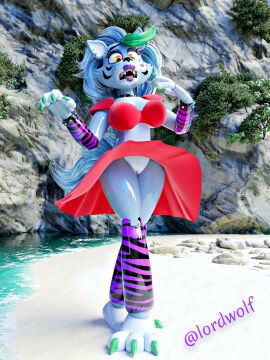 16:9 2025 3d 4_fingers animatronic anthro areola black_nose breasts canid canine canis claws clothed clothing digital_media_(artwork) ear_piercing ear_ring english_text eyebrows female fingers five_nights_at_freddy's five_nights_at_freddy's:_security_breach flashlight genitals glistening glistening_body green_claws green_highlights grey_hair hair hi_res highlights_(coloring) lipstick looking_at_viewer lordwolf machine makeup mammal nipples open_mouth piercing pink_areola pink_nipples pointy_ears prick_ears purple_lipstick pussy ring_piercing robot robot_anthro roxanne_wolf_(coolioart) roxanne_wolf_(fnaf) scottgames solo steel_wool_studios text urethra uvula widescreen wolf yellow_eyes