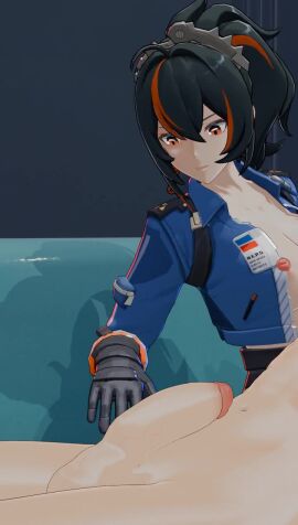 3d animated animation handjob no_sound stroking stroking_cock stroking_penis tagme video zenless_zone_zero zhu_yuan