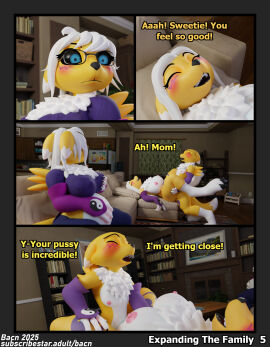 2025 3d age_difference anthro bacn bandai_namco big_breasts black_sclera blue_eyes blush bottomwear breasts brother brother_and_sister canid canine clothed clothed/nude clothing comic detailed_background dialogue digimon digimon_(species) digital_media_(artwork) english_text eyewear female fox furniture glasses group hi_res huge_breasts incest incestuous_voyeur_(lore) looking_at_another male male/female male_penetrating mammal mother mother_and_child mother_and_son mother_and_son_(lore) naked nipples nude older_female open_mouth parent parent_and_child parent_and_son penetration penile penis pregnant pregnant_female renamon renamon_(bacn) self_grope sex sibling sister smile sofa sofa_sex son tail text topwear trio voyeur white_body white_hair yellow_body younger_male