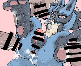 anthro armpit_fetish ass blush bodily_fluids censor_bar censored censored_genitalia chastity_cage chastity_device commission crying cum cum_in_ass cum_in_mouth cum_inside cum_on_chest cum_on_feet dominant dominant_human dominant_male embarrassed feet flustered flustered_male foot_fetish foot_focus foot_on_penis foot_play gag gay genital_fluids genitals group hands_behind_head human interspecies leaking_cum lucario male male/male male_feet mammal nintendo pawpads penis penis_on_feet penis_size_difference pizzlet pokemon pokemon_(species) pokephilia precum ring_gag small_penis soles steamy_anus steamy_feet submissive_anthro submissive_male sweat sweaty_feet tears toes underarm