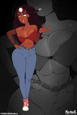 1girl 1girls aerolae areola areola_slip areolae areolae_slip armwear big_breasts breasts connie_maheswaran dark-skinned_female dark_skin detached_sleeves exposed_midriff exposed_torso female female_only fishnet fishnet_armwear fishnet_sleeves fishnets full_body fusion gem gem_(species) jeans madmark pearl_(steven_universe) pearlie_(blackmorty) skimpy skimpy_bikini skimpy_clothes skimpy_top skimpy_topwear sleeves sneakers solo solo_female steven_universe thick_thighs thighs thong thong_straps tight_clothes tight_clothing tight_fit tight_pants