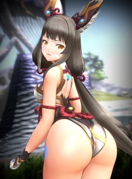 1girls 3d 3d_(artwork) ass ass_focus beach big_ass blobcg female huge_ass long_hair nia nia_(blade) no_nut_november perfect_ass perfect_body smiling_at_viewer smirk smirking video_game_character video_game_franchise video_games xenoblade_(series) xenoblade_chronicles_2