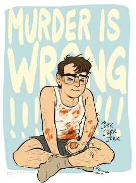 1boy 2023 arm_hair artist_name black_eyewear black_glasses black_text blood_on_arm blood_on_belly blood_on_bottomwear blood_on_clothing blood_on_shorts blood_on_tank_top blood_on_topwear blue_background blush bodily_fluids body_hair border bottomwear brown_hair chest_hair closed_eyes clothed clothed_human clothed_male clothing cum cumshot ejaculation english_text eyewear genital_fluids genitals glans glasses grey_bottomwear grey_clothing grey_shorts hair hairy hi_res human humanoid_genitalia humanoid_penis leg_hair little_shop_of_horrors male male_focus male_human male_only mammal masturbation motion_lines mouth_closed nerd orange_glans orgasm orgasm_face penile penile_masturbation penis poking_out seymour_krelborn shirt short_hair shorts shoulder_hair simple_background softending solo solo_male sound_effects tan_socks tan_text tank_top text topwear white_border white_clothing white_shirt white_tank_top white_topwear