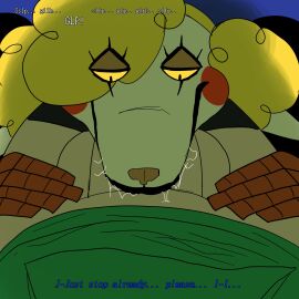 1:1 anthro black_lips blue_text boozoo's_ghosts bovid caprine clothing deepthroat duo fellatio female first_person_view fur green_clothing green_hoodie green_topwear hi_res hoodie human jolly_(twf) jolly_ghost_(boozoo's_ghosts) lips male male/female mammal mateo_(tvkidd) oral oral_penetration penetration penile penis red_cheeks sex sha_(the_walten_files) sha_(twf) sheep text the_jolly_ghost_(twf) the_walten_files thick_lips topwear tvkidd wool_(fur) yellow_body yellow_eyelids yellow_eyes yellow_fur yellow_wool