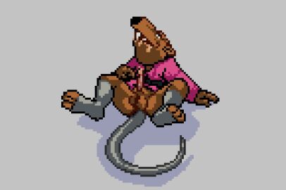 balls clothing genitals humanoid male mammal murid murine mutants penis pixelated rat rodent solo splinters teenage_mutant_ninja_turtles