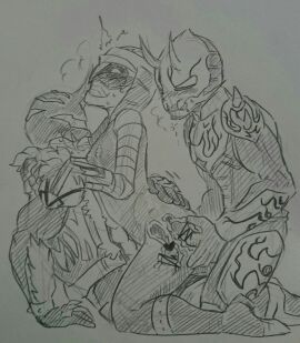 1_horn 2_horns 3boys anal anal_sex armor armored_male ass ass_grab bear blush blush_lines breasts censored_penis clothed_dom clothed_dom_nude_sub cuntboy deneb_(kamen_rider) double_penetration eyeless eyeless_male female female_body flat_chest flat_chested fur fur_clothing grabbing_ass half_lidded_eyes heart heart_censor heart_symbol heavy_breathing holding_ass holding_partner holding_shoulder holding_shoulders holding_waist imagin intersex kamen_rider kamen_rider_den-o_(series) kintaros kneeling leaning_on_hand male male_focus male_only momotaros nude nude_male nude_sub on_knees oni oni_horns penis pussy riding riding_penis sitting sitting_on_lap sketch small_breasts sweat sweating tears tears_in_eyes threesome tremble_spikes trembling vaginal_penetration vaginal_sex vest womb x-ray