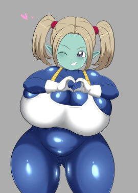 1girls bikini blonde_hair breasts breasts_bigger_than_head codeyumi curvy curvy_body curvy_female curvy_figure dragon_ball dragon_ball_daima female female_only green_skin huge_breasts huge_thighs large_breasts panzy_(dragon_ball_daima) sexy sexy_body sexy_pose solo solo_female thick_thighs twintails voluptuous voluptuous_body voluptuous_female