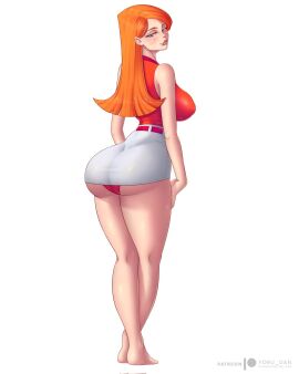 1girls ass bare_shoulders barefoot big_ass big_breasts big_butt blue_eyes breasts bubble_ass bubble_butt candace_flynn disney disney_channel disney_xd eye_contact fat_ass feet female female_focus female_only ginger hips human human_only large_ass large_breasts large_butt long_hair looking_at_viewer orange-haired_female orange_hair panties phineas_and_ferb skirt solo solo_female standing thick thick_ass thick_thighs thighs white_background white_female wide_hips yoru_dan
