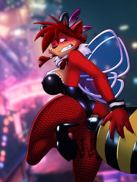 2023 accessory anal anal_plug anal_sex anthro anthro_only arthropod_abdomen bee_costume big_breasts black_clothing black_footwear black_high_heels black_leotard blush bodily_fluids breasts buttplug buttplug_in_ass buttplug_insertion buttplug_vibrator canid canine canis clothing cuffs_(clothing) dracojeff eye_scar facial_scar fake_antennae fake_wings feather_in_hair feathers felid feline female final_fantasy final_fantasy_vii fishnet_clothing fishnet_leggings fishnet_legwear footwear fur genderswap genderswap_(mtf) hair hair_accessory high_heels hybrid leg_tattoo leggings legwear leotard lion mammal mtf_crossgender nanaki neck_tuft nipple_outline object_in_ass one_eye_closed pantherine penetration plug_(sex_toy) plug_insertion red_body red_fur red_hair red_xiii rule_63 scar sex_toy sex_toy_in_ass sex_toy_insertion shoes solo square_enix sweat tattoo tuft vibrator wide_hips wolf