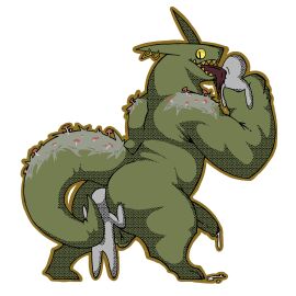 ambiguous_gender anal ass balls bfad big_penis bodily_fluids cum cum_drip dripping ear_piercing ear_ring face_lick fungus genital_fluids genitals gold_(metal) gold_tooth green_body group humanoid knil_(artist) licking male monster moss muscular muscular_male mushroom oral penis piercing plant rimming ring_piercing sex sharp_teeth tail teeth tongue tongue_out tongue_piercing trio yellow_eyes