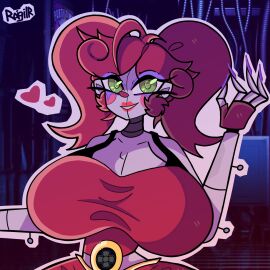 1girls animatronic animatronic_female animatronic_girl baby_(fnafsl) circus_baby circus_baby_(fnaf) female female_focus female_only five_nights_at_freddy's five_nights_at_freddy's:_sister_location fnaf fnafsl green_eyes hair lipstick raigilr_(artist) red_hair red_lipstick red_nose robot robot_girl robot_humanoid smile solo solo_female solo_focus summer_baby summer_of_87_baby twintails