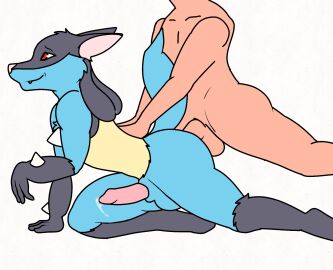 anal anal_sex animated anthro anthro_penetrated aricks137 balls blue_body bodily_fluids duo ears_back erection femboy gay generation_4_pokemon genital_fluids genitals grey_body hi_res human human_on_anthro human_penetrating human_penetrating_anthro humanoid_genitalia humanoid_penis hybrid interspecies lucario male male/male male_on_anthro male_penetrated male_penetrating male_penetrating_male mammal nintendo penetration penis pink_nose pink_penis pivoted_ears pokemon pokemon_(species) pokephilia precum red_eyes sex smile