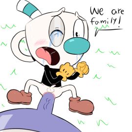 2boys age_difference age_difference_rape anal anal_sex anus cock crying crying_with_eyes_open cuphead cuphead_(game) dick elder_kettle gay gay_incest gay_sex incest kikiiizuri male mugman non-human nonconsensual penis the_cuphead_show tongue