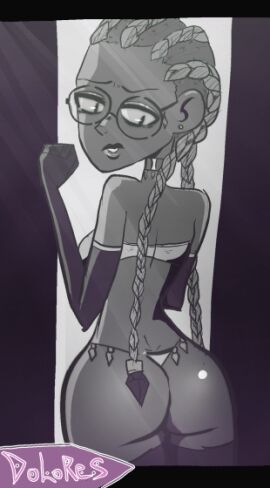 1girls animated ass big_ass big_breasts bouncing_ass bouncing_breasts braid breasts clothed clothed_female dolores_(kof) female female_focus from_behind glasses gloves jiggle jiggling_butt king_of_fighters kuroki-hollow long_hair looking_back panties round_glasses shaking_ass socks standing twerking white_hair