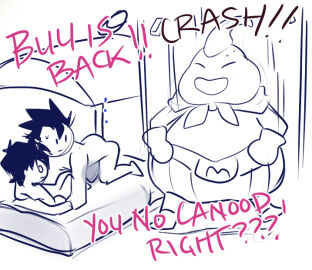 1boy 69 addiction ass black_hair blush caught_in_the_act couple dragon_ball dragon_ball_z female female_pubic_hair funny glasses highres husband_and_wife large_penis majin_buu male muscular muscular_male oral penis pubic_hair puffphox pussy pussy_juice romantic romantic_couple sex sitting sitting_on_person son_gohan tagme tempting uncensored vaginal_penetration videl