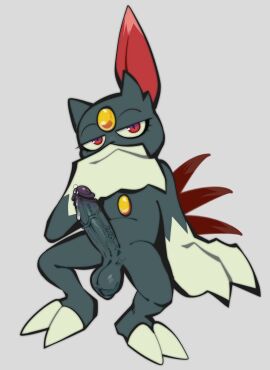 anthro balls biped bodily_fluids chest_gem claws darkluxia dripping erection forehead_gem gem generation_2_pokemon genital_fluids genitals hi_res humanoid_genitalia humanoid_penis looking_at_viewer male mammal mustelid narrowed_eyes nintendo penis pokemon pokemon_(species) precum precum_drip scrotum scrotum_flap simple_background sneasel solo toe_claws vein veiny_penis