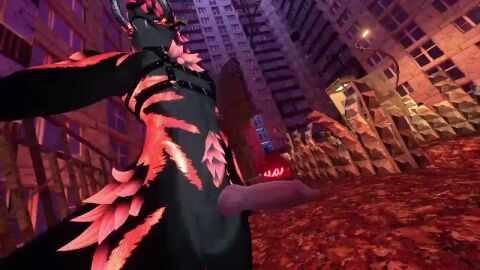 fire_in_eyes furry heckhound hellhound knotted_penis solo solo_male swaying_hips tagme teasing video vrchat