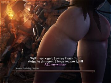 1boy 1girl1boy 1girls ahmedsfm armor armored_male black_feathers blurry_background captured_female cave chest colored_text dark_background dark_souls dark_souls_(series) dark_souls_2 dialogue dialogue_box door feathered_wings feathers female female_monster giant_sword ground health_bar helmet helmet_covering_face holding_door_open horny horny_female just_entered knight light_skin light_skinned_female lit_torch lower_body male monster_girl musk musk_clouds not_human nude nude_ass nude_female ornifex rock rock_wall roots scared_male swear swearing sweating sweating_ass sweating_body sweating_female sword text thick_ass thick_ass_monster thick_thighs torch torch_light wood_door