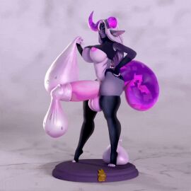 animated anthro ass balls big_breasts big_butt big_penis big_tail breasts broken_horn clothing condom dragon filled_condom furcollectibles_store genitals goo_creature goo_dragon gynomorph hair horn huge_breasts huge_cock huge_tail intersex legwear logo long_ears long_hair mox_(jund_wabbit) mythological_creature mythological_scalie mythology nipples penis presenting purple_body purple_scales scales scalie sculpture sexual_barrier_device solo statue stockings tail unusual_anatomy unusual_genitalia white_hair