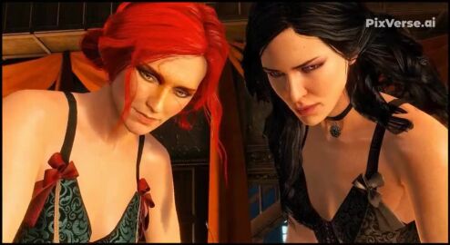 2girls ai_generated girl_on_girl girlfriends lesbian_couple lesbian_domination lesbian_focus lesbian_kiss lesbian_sex tagme triss_merigold video witcher yennefer yuri