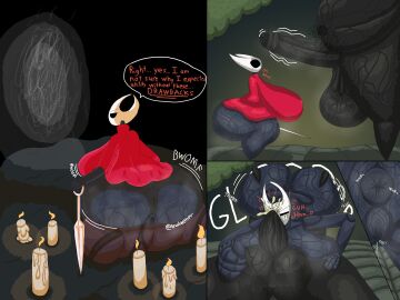 1boy 1female 1girls 1male 2d 2d_(artwork) anus anus_wink ass ass_expansion ass_growth asshole balls big_ass big_breasts breasts candle cock comic cum cum_in_eye cum_inside dubious_consent erection eye_fucking hollow_knight hollow_knight:_silksong hollow_knight_(franchise) hornet_(hollow_knight) lewdaether musk musk_clouds penis pubes pubic_hair pussy pussy_juice size_difference squirting sweat sweaty sweaty_ass sweaty_body sweaty_butt tagme