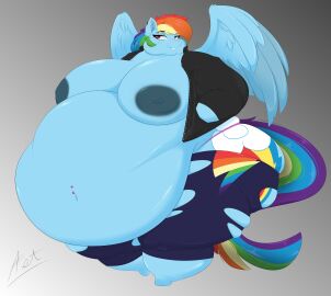 abstract_background absurd_res anthro areola ass astrum_(artist) bandage bandage_on_face bare_breasts belly big_belly big_breasts big_butt bottomwear breasts chubby_cheeks clothed clothing digital_drawing_(artwork) digital_media_(artwork) double_chin equid equine female friendship_is_magic hand_in_pocket hasbro hi_res horse huge_belly inner_ear_fluff jacket leather leather_clothing leather_jacket leather_topwear leggings legwear lidded_eyes mammal morbidly_obese morbidly_obese_female my_little_pony mythological_creature mythological_equine mythology navel navel_piercing nipples obese obese_female overweight overweight_female panties pants pegasus piercing pockets pony rainbow_dash_(mlp) skimpy smile solo thick_thighs topwear torn_clothing torn_leggings torn_legwear tuft underwear wide_hips wings