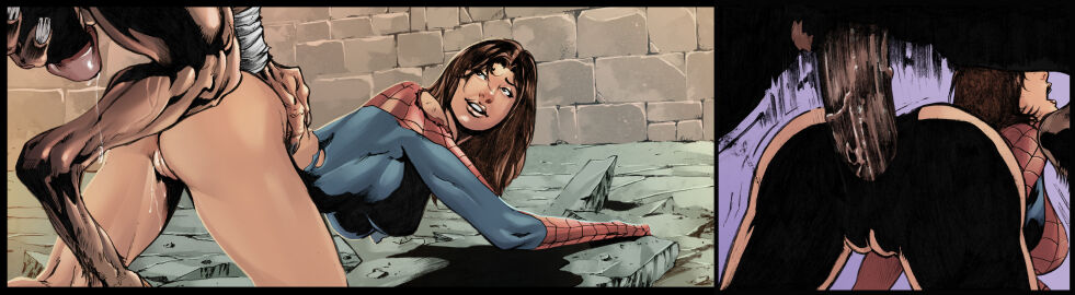 1girls anal anus ass ass_grab ass_view bent_over breasts brown_eyes brown_hair brunette brunette_hair bull close-up clothed_female_nude_male color comic cropped doggy_style edit edited female from_behind from_behind_position genderswap genderswap_(mtf) greece greek_mythology half_naked half_naked_female humanoid imminent_rape light-skinned_female light_skin looking_back male marvel marvel_comics minotaur moaning mtf_transformation penis penis_awe penis_in_ass penis_inside peter_parker pussy rule_63 sampleguy sexual_assault size_difference smile smiling_at_viewer spider-man spider-man_(series) suit thigh_grab thighs torn_clothes torn_clothing transformation viewed_from_behind