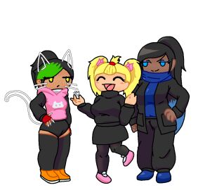 1futa 3girls elle_trifor_(nenei) female funny_nei_(nenei) futanari intersex moana_fernandez_(nenei) nenei original original_character