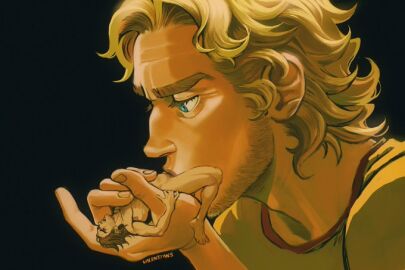 2boys blonde_male blue_eyes brown_hair cmnm curly_(mouthwashing) fellatio gay giant giant_male holding_partner jimcurly jimmy_(mouthwashing) macro macro_male macro_on_micro macrophilia male male/male micro mouthwashing mouthwashing_(game) penis pleasure_face size_difference sucking_penis valentitans yaoi