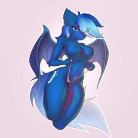 4m4i absurd_res anthro bat bat_pony belly blush blush_lines breasts clothed clothing equid equine eyebrows fan_character female hasbro hi_res horse hybird mammal my_little_pony nipples panties pony simple_background solo topless underwear wings