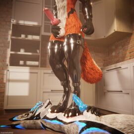1:1 3d_(artwork) 4k absurd_res animal_genitalia animal_penis anthro anthro_on_anthro armwear balls biped black_body black_clothing black_fur blender_(artwork) blender_cycles blue_body blue_fur blue_penis bodily_fluids canid canine canine_genitalia canine_penis canis claws clothed clothing crush cum cum_dripping_from_penis cum_on_feet cum_on_penis cum_on_toe depth_of_field digital_media_(artwork) dominant dragonplayer dragonplayer_(character) duo erection feet flat_balls foot_crush foot_fetish foot_on_belly foot_on_chest foot_play fox fur genital_fluids genitals grey_body grey_fur hair hand_on_penis hi_res hindpaw hybrid inside jex knot latex latex_armwear latex_clothing latex_legwear latex_thigh_highs legwear male male/male mammal multicolored_body nude octo_(octothekitsune) open_mouth orange_body orange_fur orgasm paws penis reflection rexouium sex slim slim_anthro slim_male slim_sub smile standing standing_on_another submissive submissive_male tail thigh_highs trampling white_body white_fur