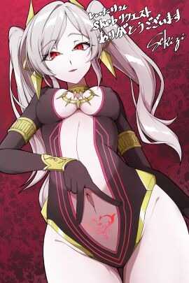 1girls breasts female fire_emblem fire_emblem_awakening fire_emblem_heroes from_below grey_hair grima_(fire_emblem) hitomimi_33 looking_at_viewer looking_down medium_breasts nipples_visible_through_clothing pubic_tattoo red_eyes robin_(fire_emblem) robin_(fire_emblem)_(female) skeb_commission tattoo thighs twintails