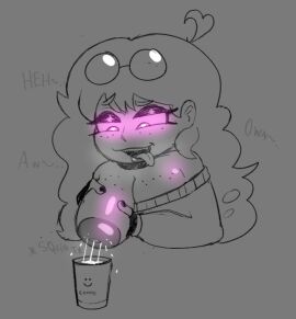 breast_squeeze breasts breasts_out coffee_cup creamblue doodle female freckles freckles_on_breasts friday_night_funkin inverted_nipples lactating lactating_into_cup lactation milk milking stupid_veena