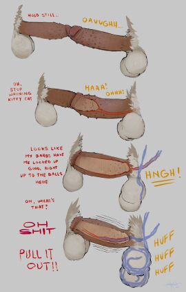 2024 absurd_res anthro balls big_penis breath brother brother_(lore) brother_penetrating_brother brothers_(lore) dialogue duo felid genitals hi_res incest_(lore) infestation infesticles internal lion male male/male mammal panicking pantherine panting parasite penetration penile penile_penetration penile_spines penis penis_in_penis point_of_no_return shaking sharkinthepark sibling_(lore) surprise trembling urethral urethral_penetration worm x-ray_view