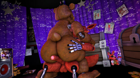 2boys 3d 4_fingers absurd_res animatronic anthro ass ass_grab balls bear between_butt big_ass big_butt book brown_body butt_grab canid canine chest_(container) clothing coin curtains digital_media_(artwork) dildo drawing duo erection fingers five_nights_at_freddy's fox foxy_(fnaf) freddy_(fnaf) freddyxfoxy furniture gay genitals gold_(metal) gold_coin hand_on_ass hand_on_butt hat headgear headwear hi_res huge_ass huge_butt humanoid_genitalia humanoid_penis imminent_sex inside long_penis machine magazine male male/male mammal nsg_editor nude on_lap penis plushie porn_magazine pornography poster_(object) purple_curtains rear_view red_body robot scottgames security security_camera sex_toy sitting sitting_on_ground sitting_on_lap source_filmmaker_(artwork) speaker tail thick_thighs top_hat vein veiny_penis wide_hips widescreen