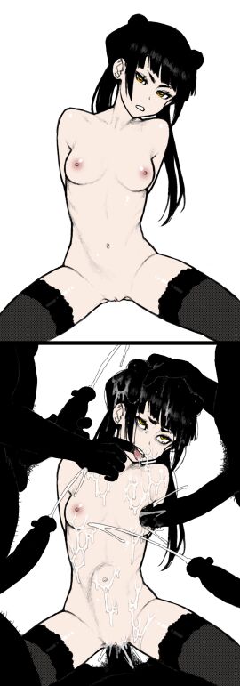 1girls 5boys ahe_gao alternate_version_at_source avatar_legends avatar_the_last_airbender black-haired_female black_hair blank_background bluesalm0n breasts bukkake cowgirl_position creampie cum cum_in_pussy cum_inside cum_on_body cum_on_face cum_on_hair cum_on_torso cumshot female finger_in_another's_mouth fire_nation long-haired_female mai_(avatar) male male/female male_pubic_hair multiple_boys multiple_males multiple_penises naked naked_female nipples nude nude_female panties penis penis_touching_breast pink_nipples pinup pinup_pose pose pubic_hair pussy sex stomach_bulge vagina vaginal_creampie vaginal_penetration vaginal_sex white_background