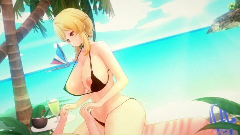 1boy1girl aether_(genshin_impact) bikini bikini_aside blonde_hair female female_penetrated genshin_impact hikar61 holding_hands incest koikatsu light-skinned_female lumine_(genshin_impact) male/female naked_female sex sex_on_the_beach siblings tagme vaginal_penetration vaginal_sex video