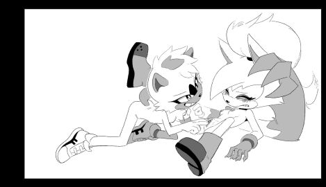 2girls anthro breasts female fingering fingering_partner fur furry medium_breasts nipples pussy sonic_(series) sonic_the_hedgehog_(series) tangle_the_lemur trenchtoony uncolored vagina whisper_the_wolf yuri