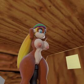 1boy1girl 3d animated anthro ape beanie belly_button black-skinned_male blender blender_(software) blonde_hair blue_eyes bouncing_breasts breasts dld493v2 donkey_kong_(series) earrings large_breasts male/female medium_breasts naked nintendo nipples penis_in_vagina pitch-black_skin self_upload sex squatting_on_penis throbbing_penis tiny_kong twintails