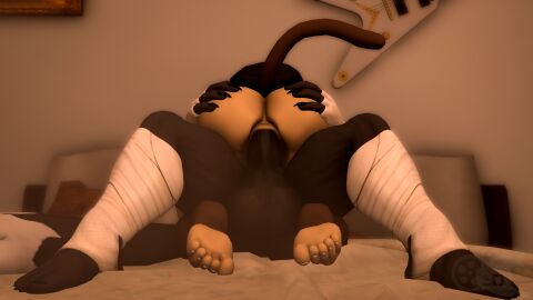 3d ace_(mrfrenchyjackal) anal anal_sex anthro ass balls bandage bandaged_arm bandaged_leg beanie bedroom beret big_balls big_penis canid canine canis clothing digital_media_(artwork) domestic_cat duo eyewear fan_character felid feline felis genitals glasses hand_on_ass hand_on_butt hat headgear headwear hi_res jackal jackal_squad juicyducksfm lying male male/male mammal muscular muscular_anthro muscular_male on_back penetration penis rear_view sega sex smile sonic_(series) sonic_the_hedgehog_(series) sora_(catmations_nsfw) source_filmmaker_(artwork)