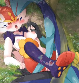 ahe_gao anthro anthro_on_anthro anthro_penetrated anthro_penetrating anthro_penetrating_anthro areola big_breasts blush bodily_fluids breasts cinderace cum cum_in_pussy cum_inside female female_penetrated from_front_position fur generation_8_pokemon genital_fluids hi_res inteleon interspecies looking_pleasured lying male male/female male_penetrating male_penetrating_female missionary_position natural_breasts nintendo nipples on_back open_mouth penetration penile penile_penetration penis penis_in_pussy pink_areola pink_nipples pokemon pokemon_(species) prrrrrrmine pussy reptile saliva saliva_string scalie sex tongue tongue_out vaginal_penetration white_body white_fur