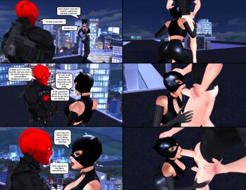 3d ass batman_(series) big_ass big_breasts big_penis blowjob breasts catwoman cheating comic cougar cucked_by_son dc dc_comics dialogue fellatio female jason_todd male male/female milf older_female older_female_and_younger_male oral penis pof3445 red_hood_(dc) rooftop selina_kyle the_sims the_sims_4 younger_male