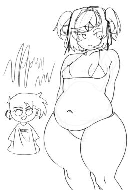 1girls breasts chubby chubby_female doki_doki_literature_club female female_focus natsuki_(doki_doki_literature_club) prosciutto_pal small_breasts tummy