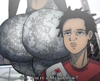 2boys annoyed annoyed_expression ass big_ass celebrity dark-skinned_male dark_skin english_text fat_ass femboy gay genderswap genderswap_(mtf) graciebon huge_ass ishowspeed male male/male male_only massive_ass real_person rule_63 skin_tight streamer tagme theodyss thick_thighs uncomfortable