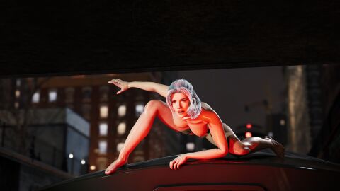 1girls 3d black_cat_(insomniac) black_cat_(marvel) casual completely_naked completely_nude felicia_hardy female female_only human human_only light-skinned_female light_skin marvel marvel_comics naked nude nude_female nude_mod nudist pale_skin public solo spider-man_(ps4) spider-man_(series)