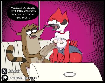 ass big_ass big_breasts big_butt big_penis bird breasts cheating cuckold female jinasault male margaret_smith_(regular_show) netorare ntr penis raccoon regular_show rigby_(regular_show)