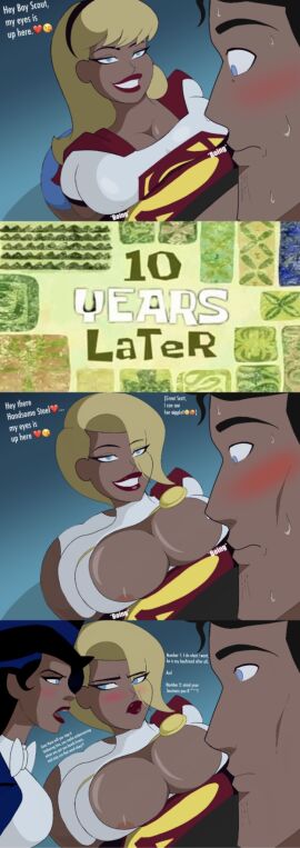 1boy 2girls adult_female ass background big_ass big_breasts boyfriend-girlfriend breasts chris_kent couple couple_love dc dc_comics dialogue djpaint96-ii djpaint96_ii female huge_ass huge_breasts jealous_female jon-al justice_league_unlimited kara_zor-l karen_starr linda_danvers male mature_female nervous_face old_art power_girl self_upload smiley_face superboy superboy_(chris_kent) supergirl superman_(series) superprime_(dc) years young_justice young_justice_unlimited younger_female zatanna zatanna_zatara