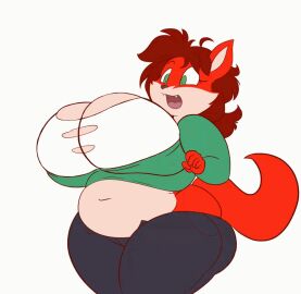 animated ass_expansion big_breasts breast_expansion breast_growth breast_growth_(enlargement) breasts chubby female furry goblin0verlord goblinhordestudios huge_breasts nipples thick_thighs thigh_expansion weight_gain wide_hips