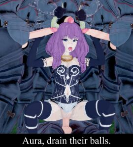 1girls 3d after_fellatio aura_(sousou_no_frieren) breasts bukkake crying cum cum_drip cum_in_mouth cum_on_body cum_on_breasts cum_on_face cum_on_pussy cum_on_tongue double_handjob female gangbang gangrape grabbing_horns horns koikatsu looking_at_viewer male multiple_boys multiple_males parody penis penis_on_head pussy randomfella0 running_a_train sex sousou_no_frieren text vaginal_penetration waiting_for_turn