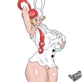 1girls 2d 2d_(artwork) ass big_ass big_breasts big_hips big_thighs boobs_bigger_than_head breasts female female_focus female_only flat_colors gigantic_breasts hips keyaruki massive_breasts multicolored_hair one_piece pussy pussy_peek shiny_skin signature simple_background simple_coloring solo solo_focus standing thick_thighs thighs twitter_link unrealistic_proportions uta_(one_piece) voluptuous voluptuous_female